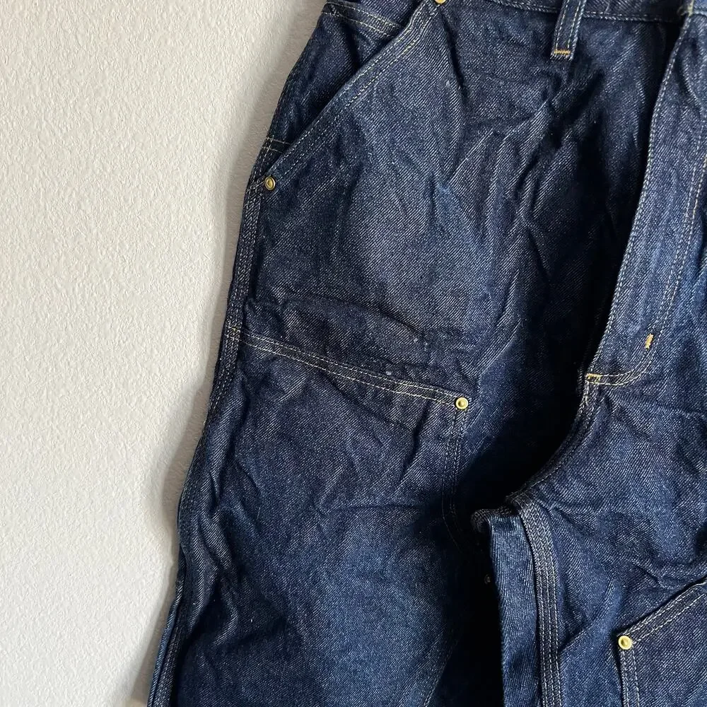 Carhartt denim blue jean double knee work wear carpenter shorts